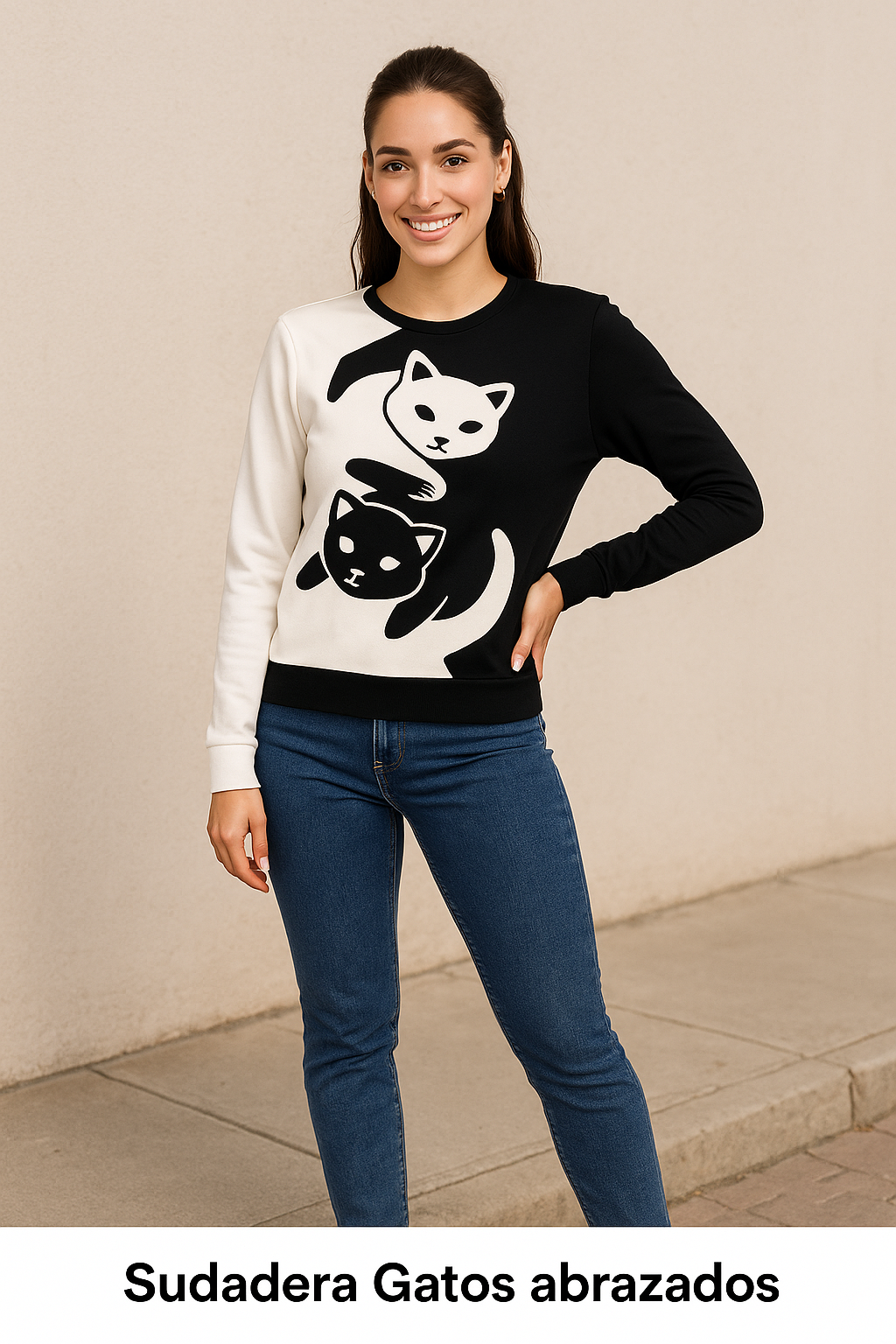 Sudadera Gatos abrazados (4169273573399)