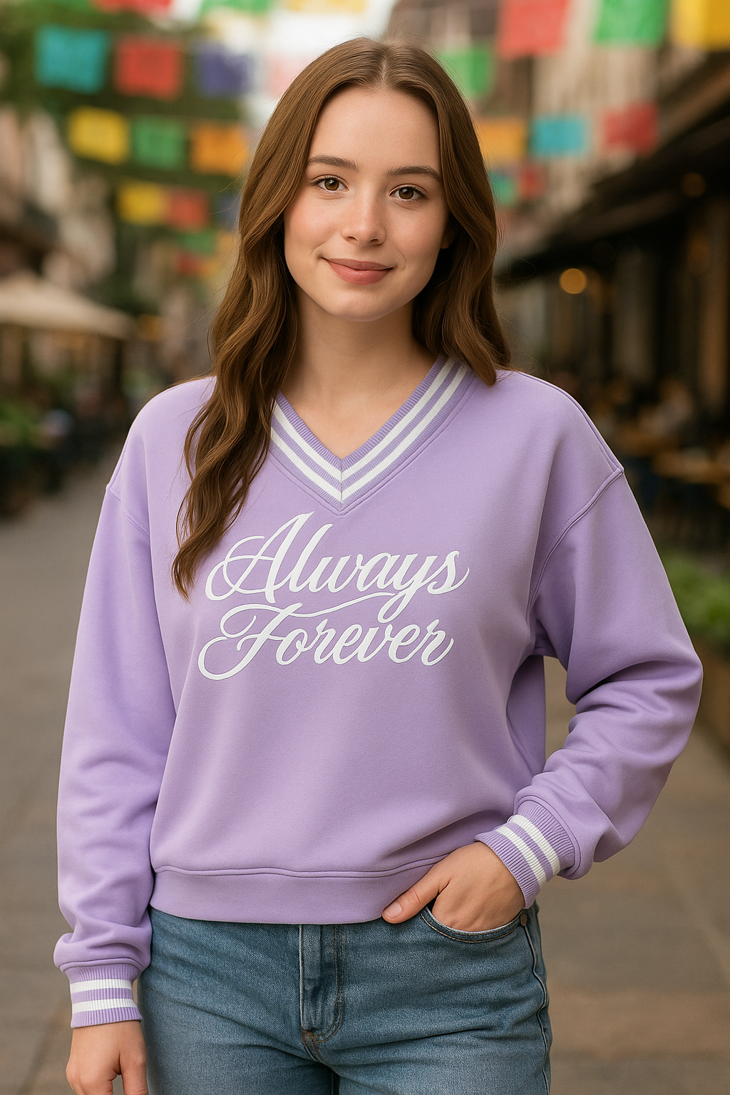 Sudadera Dama ML / ALWAYS FOREVER LILA (9028816994527)