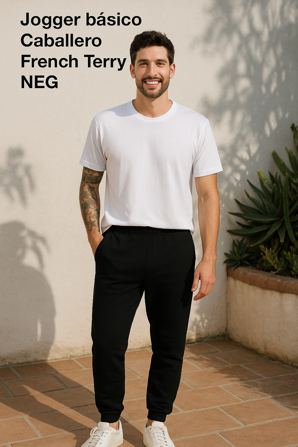 Jogger básico Caballero French Terry NEG (9002983522527)