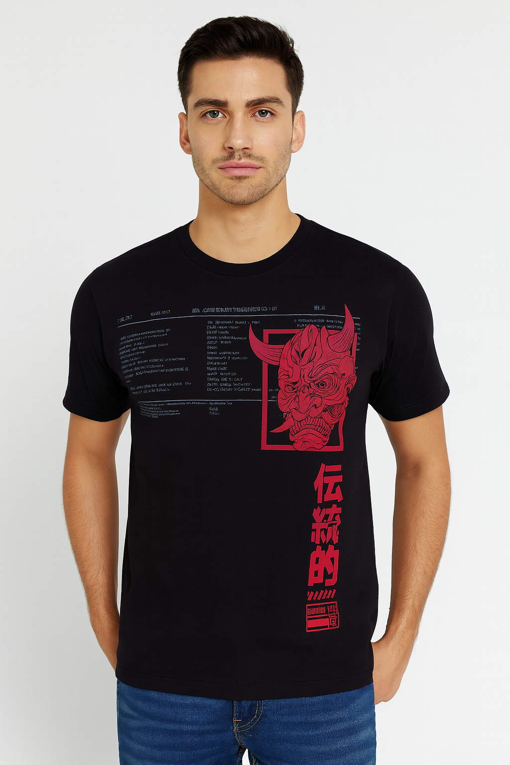 Playera Caballero MC / Samurai NEGRO