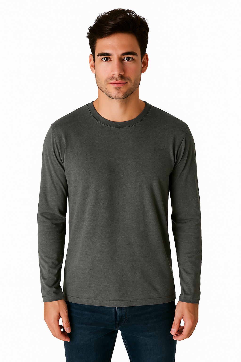 Playera Caballero ML / Cuello red RATA/GRIS (9042780455135)