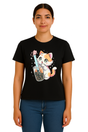 Playera Dama MC / GATO BUBBLE NEGRO (9120457359583)