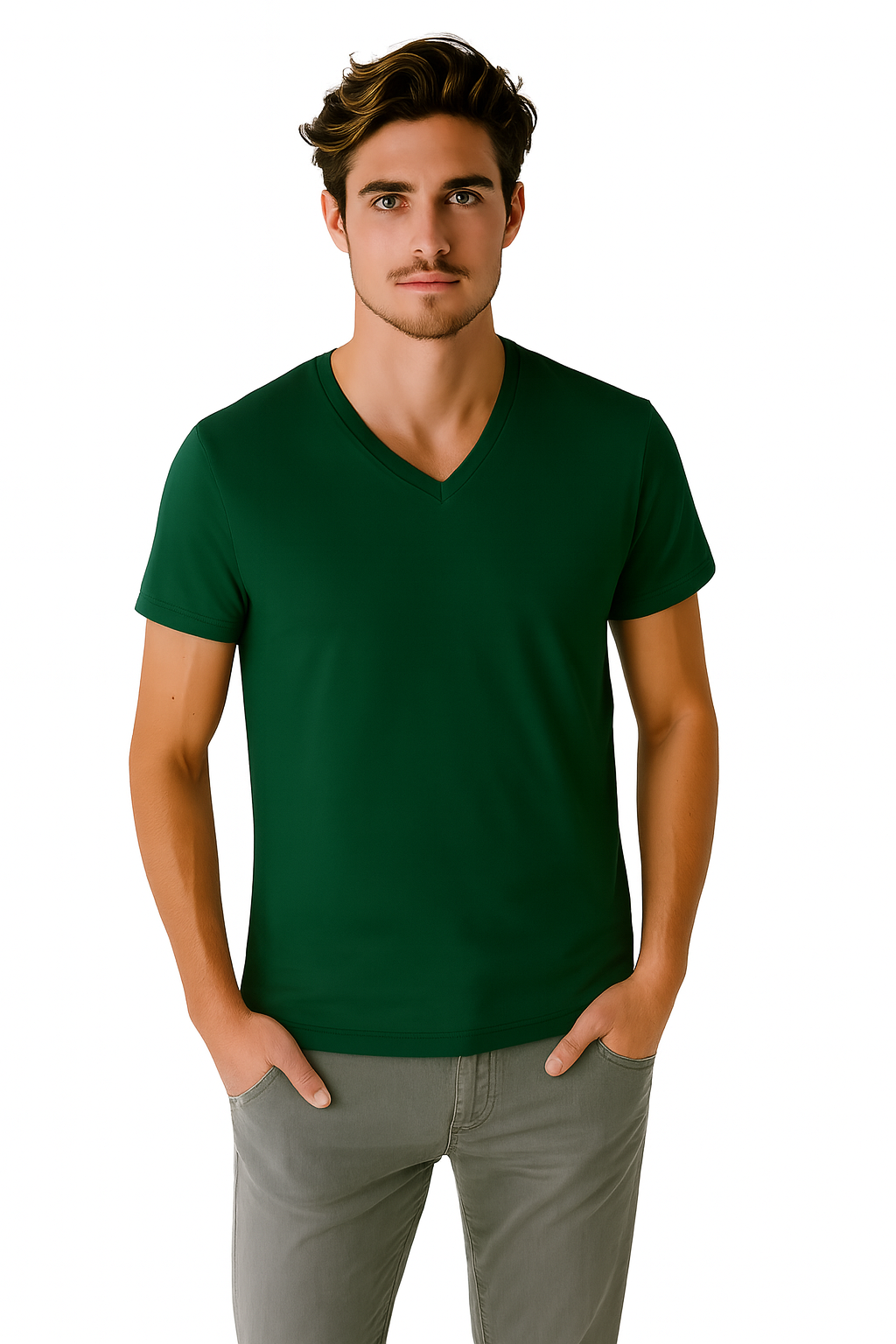 Playera Caballero MC / BASICA CUELLO "V" JETSET (9123088269535)