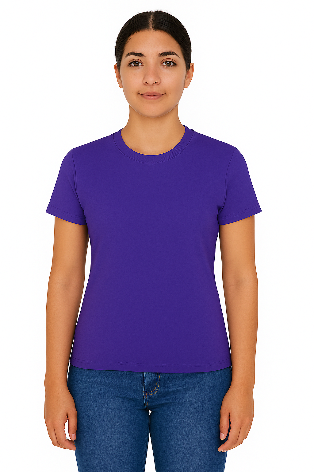 Playera Dama MC /  BASICA CUELLO REDONDO CHIFON  SKIPPERBLUE (9124159127775)