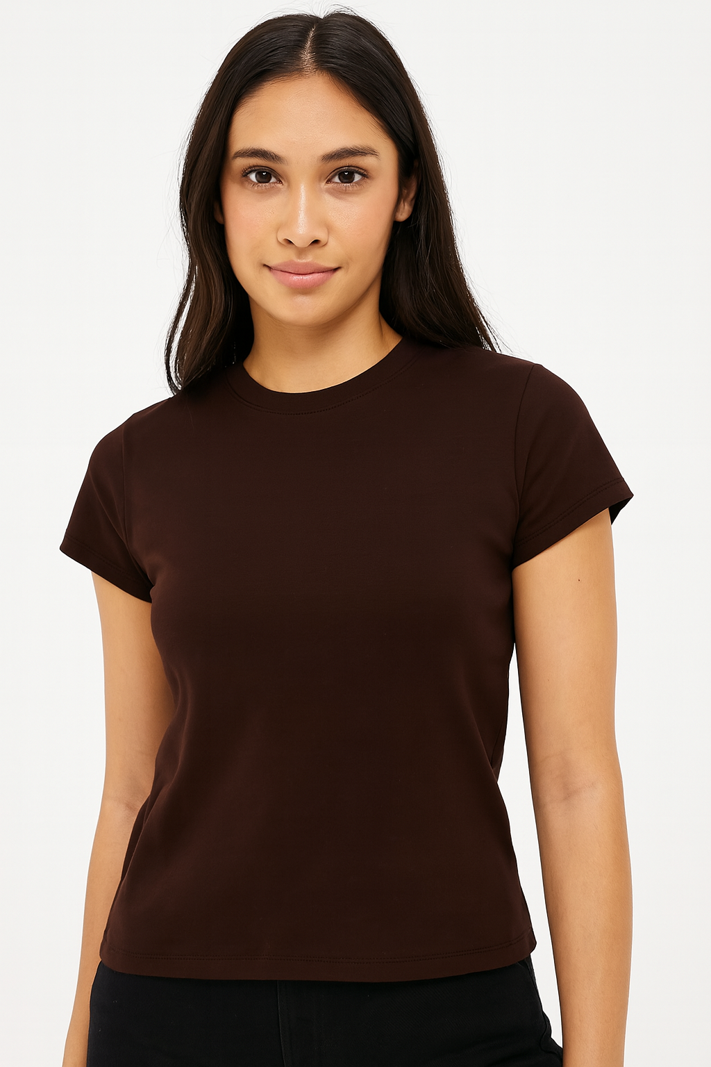 Playera Dama MC /  BASICA CUELLO REDONDO CHIFON  TAWNYPORT (9124149264607)