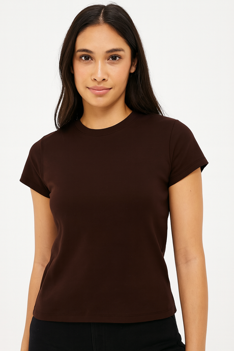 Playera Dama MC /  BASICA CUELLO REDONDO CHIFON  TAWNYPORT (9124149264607)