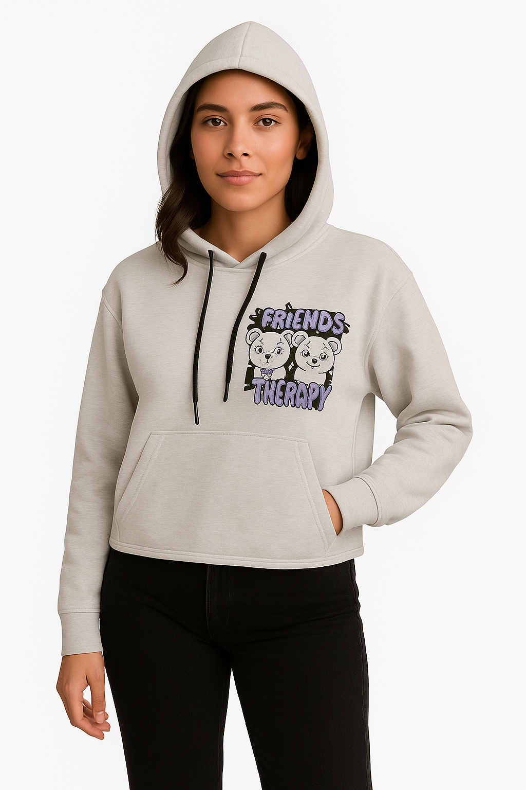 Sudadera Dama ML / FRIEND THERAPY BLANCO (9042778423519)