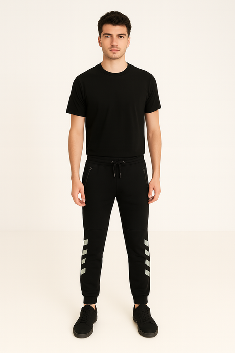 JOGGER CABALLERO / SIN CIERRES 4 FRANJAS NEGRO (9079710187743)