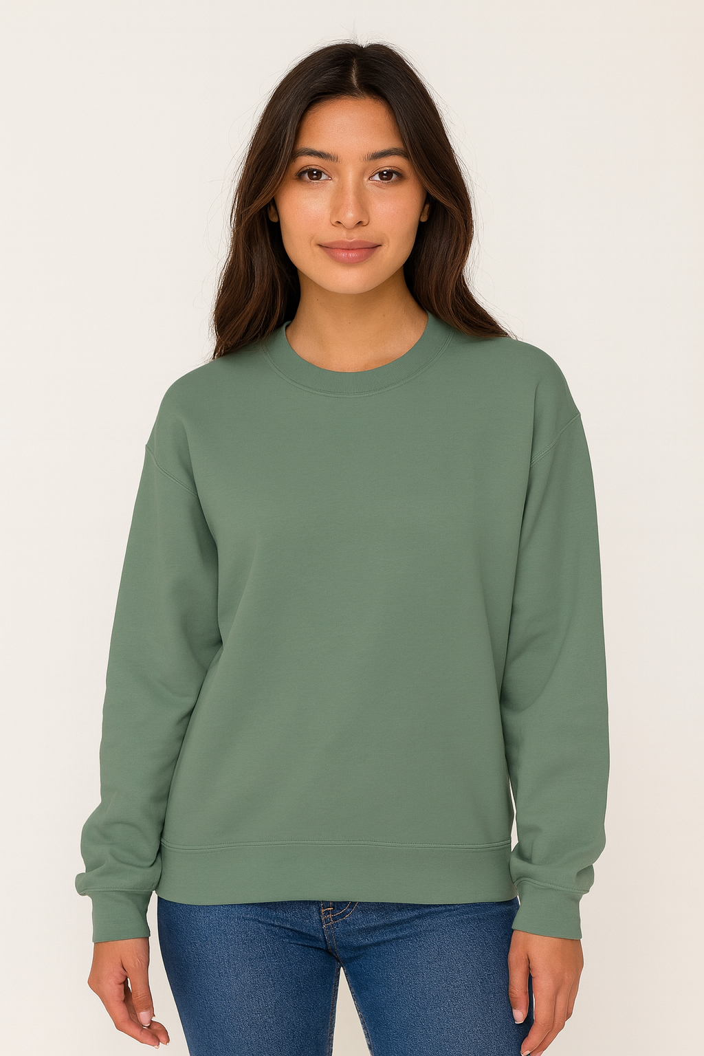 Sudadera Dama ML / SUDADERA BASICA CAPUCHA  OLIVE (9126863405279)