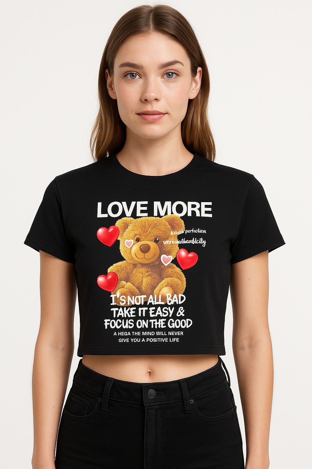 Playera Dama MC / OSO LOVE  NEGRO (9136207593695)