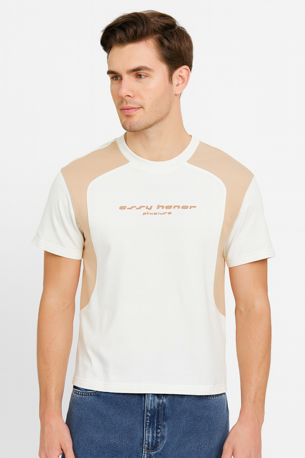 Playera Caballero MC / FUTURE HUESO/BEIGE (9136225681631)