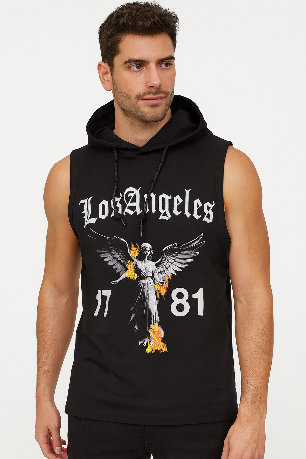 Tank Top Caballero / LOS ANGELES  NEGRO