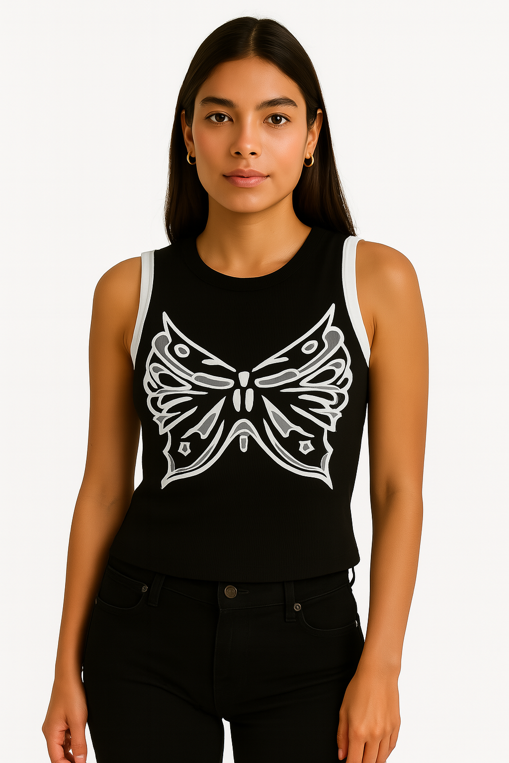 Tank Top Dama / MARIPOSAS NEG (9063843791071)