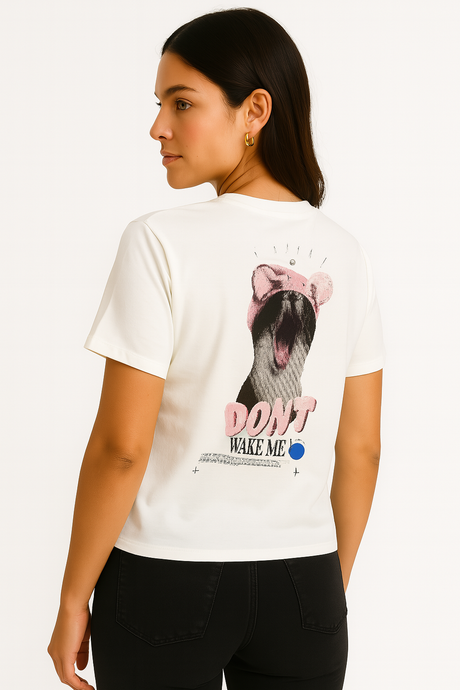 Playera Dama MC / FELINE DREAMS  HUESO (9000248312031)