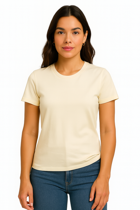 Playera Dama CHF MC  / BASICA CUELLO REDONDO BANANA (9003576459487)