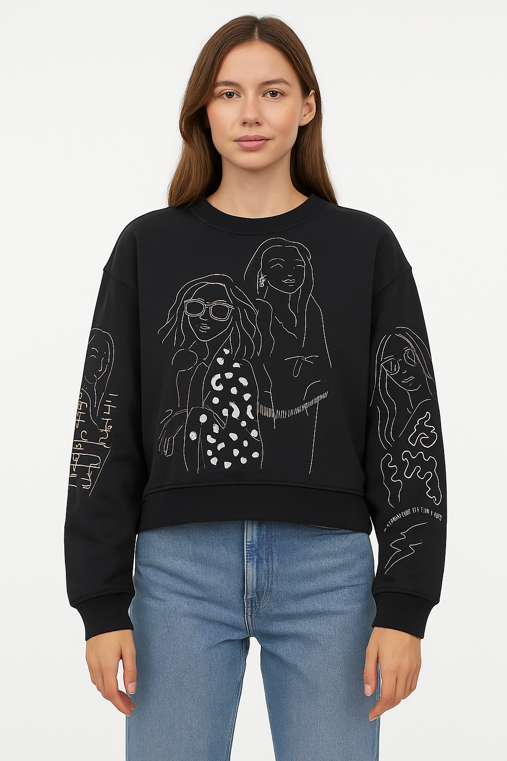 SUDADERA DB / ESTAMPADO EN DELANTERO Y MANGAS RATA/GRIS (9079549657311)