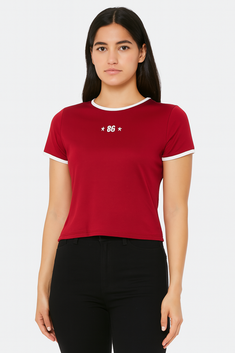 PLAYERA DAMA MC / BIES EN HOMBRO VINO (9079701242079)