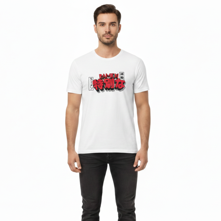 Playera Caballero MC / RAMEN BLANCO