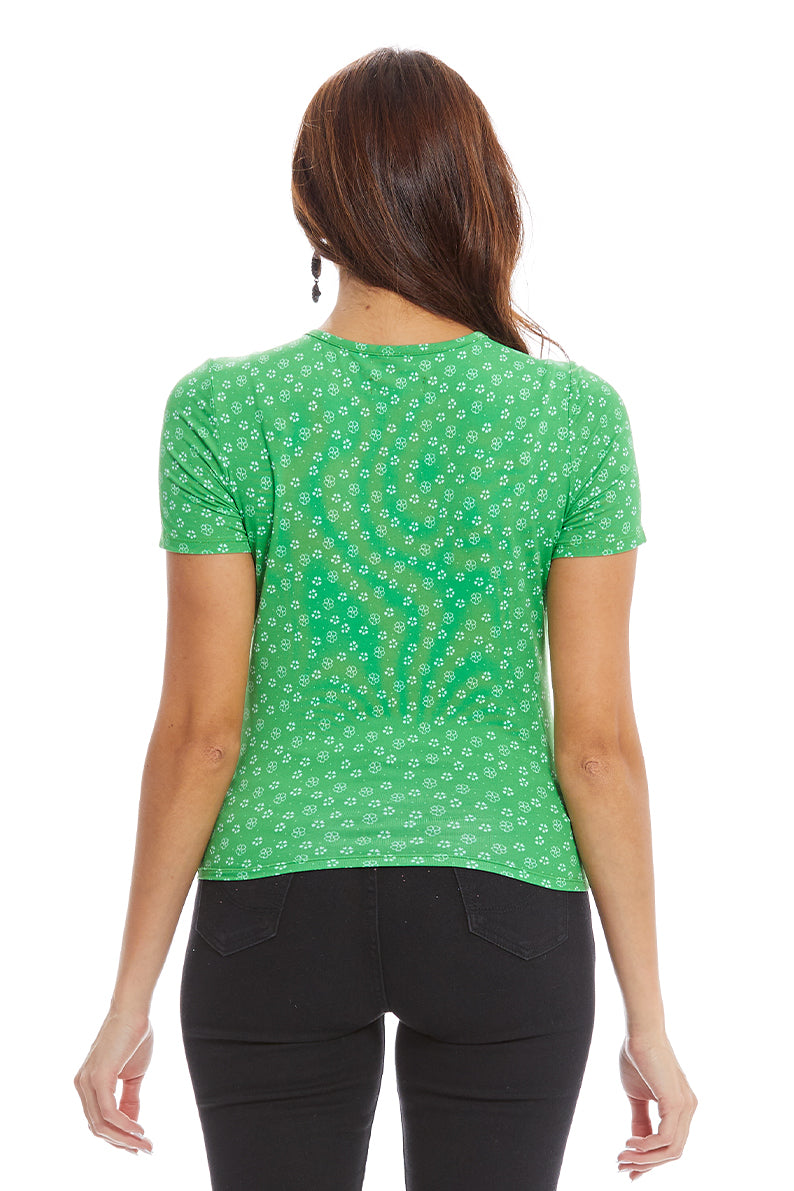 Playera Cordones  en Delantero - Verde (8103877017823)