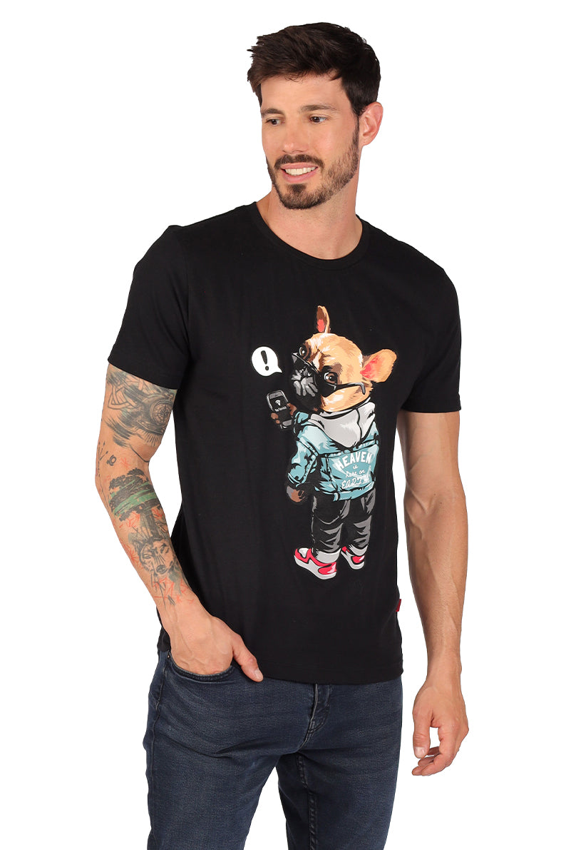 Playera Caballero PERRITO CELULAR (8278166470879)