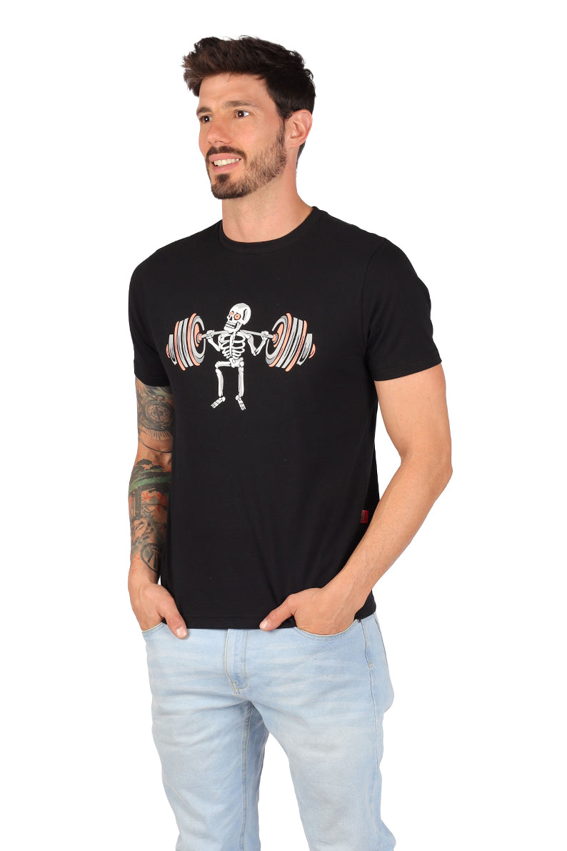 Playera Caballero MC / Calaca Pesas (8811323949279)