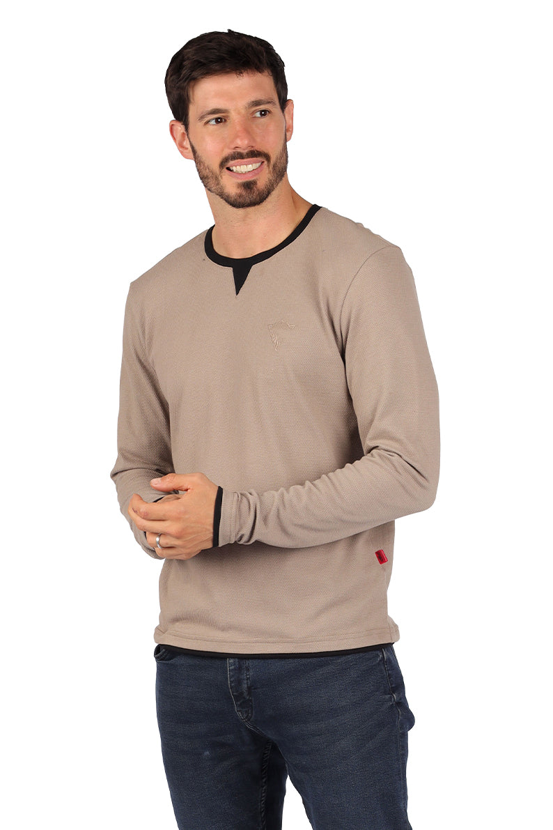 Playera Caballero ML / Doble cuello (8815282192607)