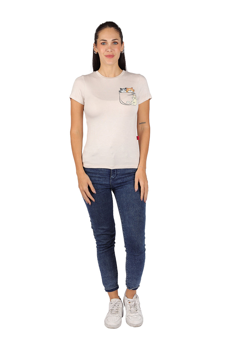 Playera Dama MC / Gato bolsillo (8815299035359)