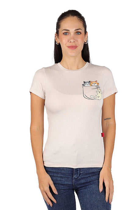Playera Dama MC / Gato bolsillo (8815299035359)