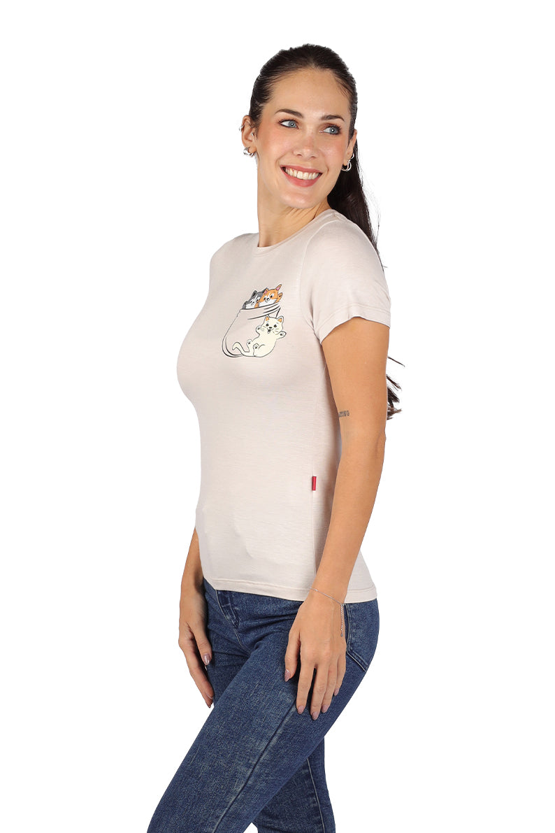 Playera Dama MC / Gato bolsillo (8815299035359)