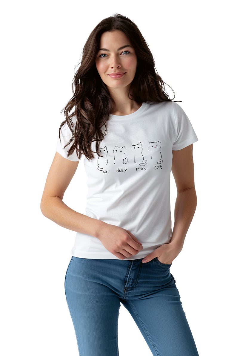 Playera Dama 4 GATOS BLANCO CH (8726065283295)