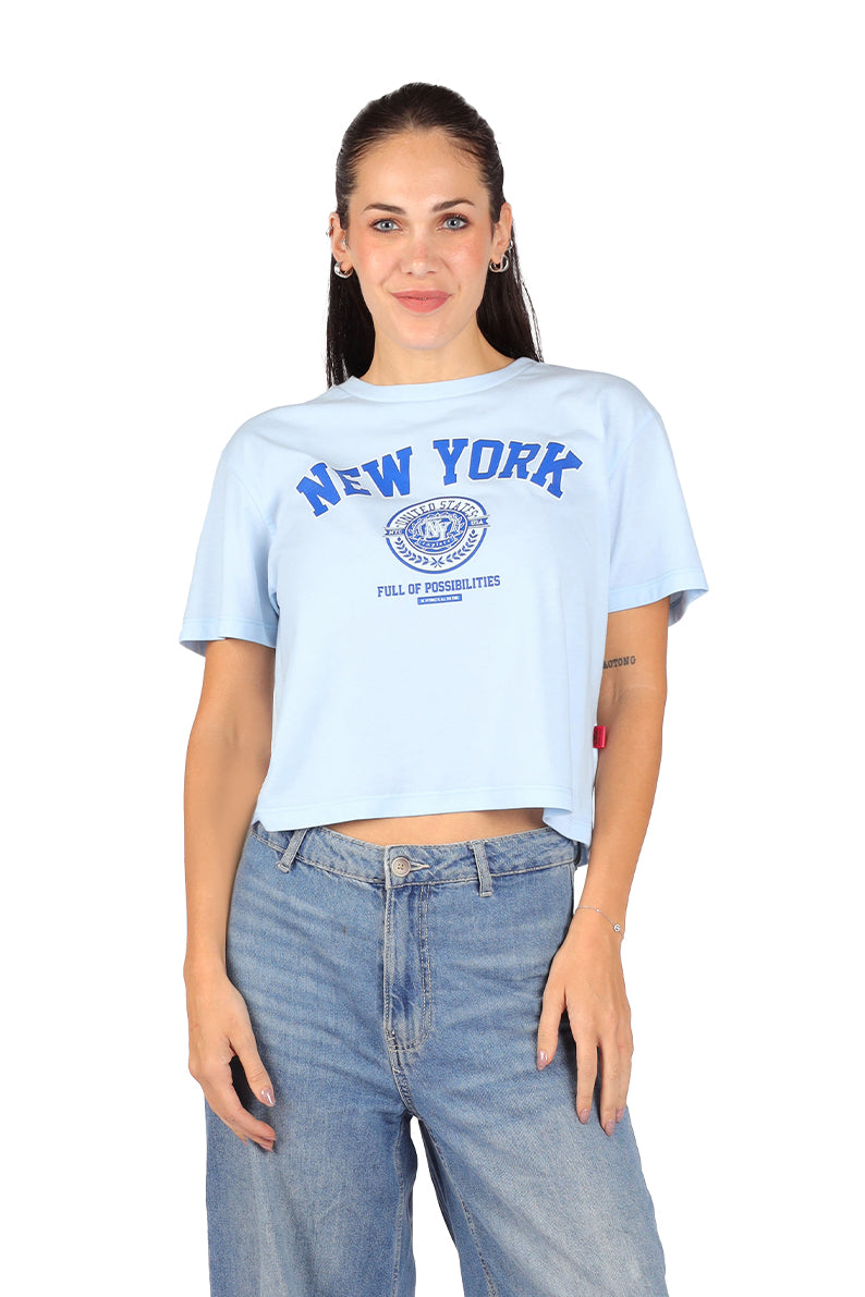 Playera Dama MC/ NY azul (8792918655199)