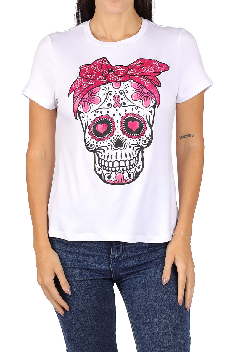 Playera Dama MC / Craneo Rosa (8811423432927)
