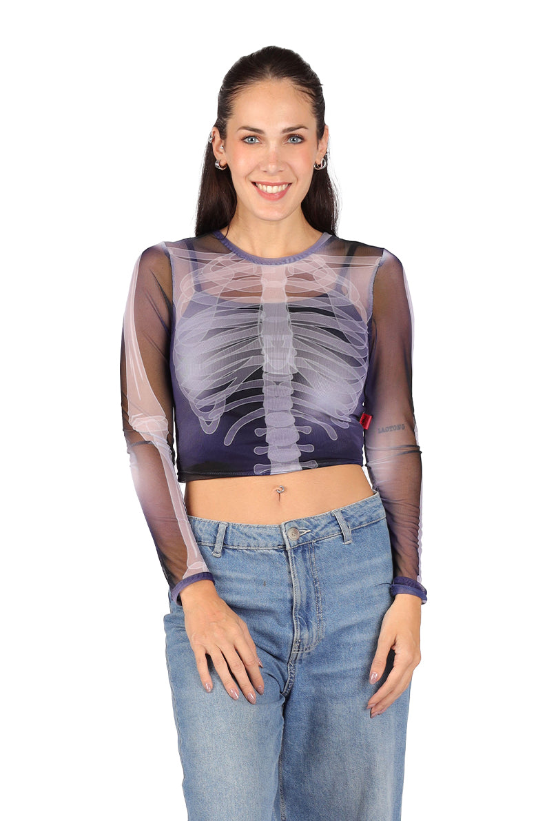 Playera Dama ML / Esqueleto (8811384864991)