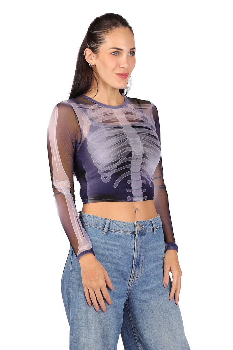 Playera Dama ML / Esqueleto (8811384864991)