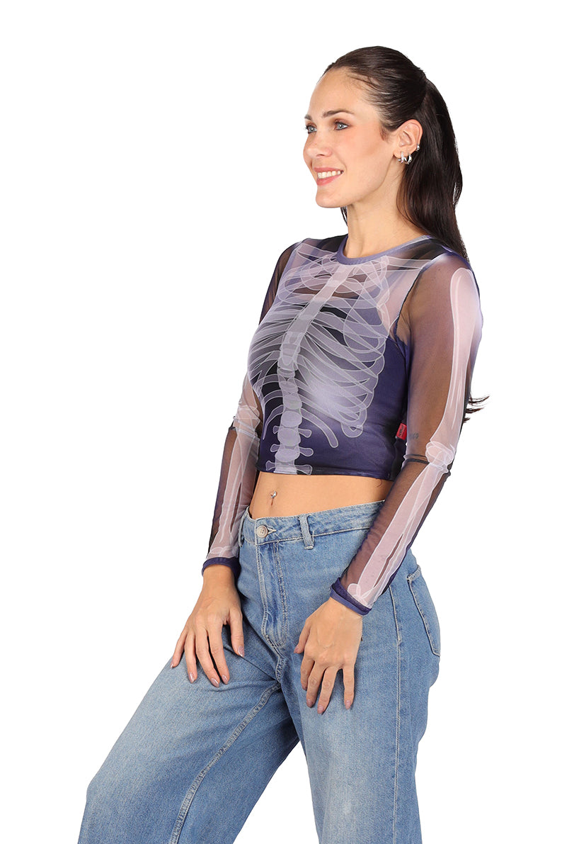 Playera Dama ML / Esqueleto (8811384864991)