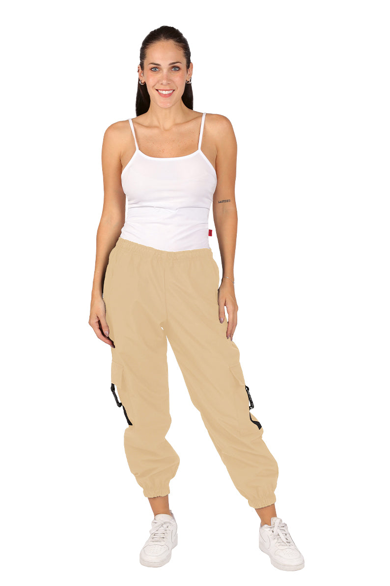 Jogger Dama / CARGO BROCHES KAKI CH (8815535063263)