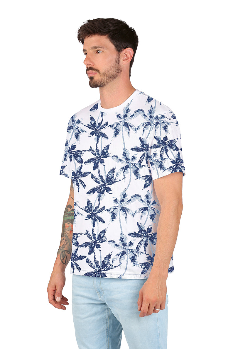 Playera Caballero MC / PALMERAS BLANCO (8969451503839)