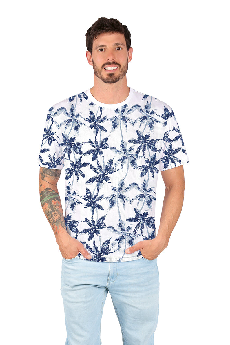 Playera Caballero MC / PALMERAS BLANCO (8969451503839)