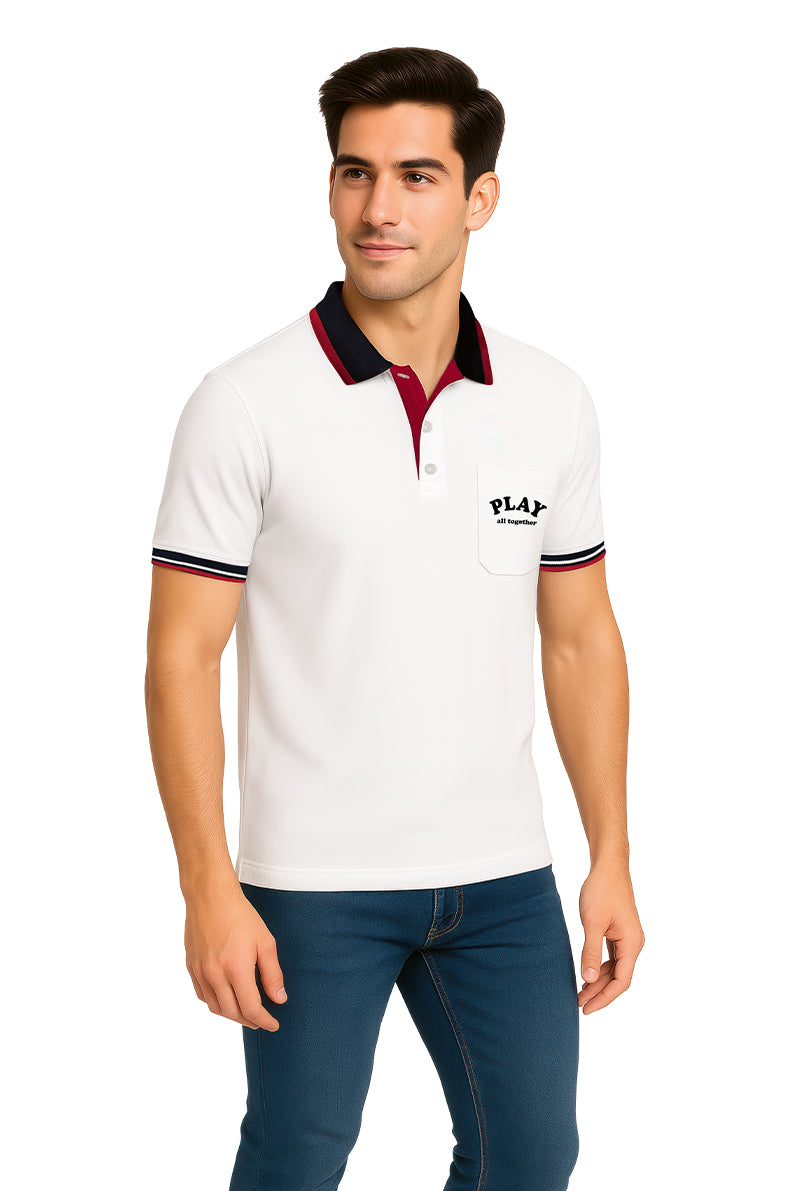 Playera Polo MC / MARINO ROJO BLANCO/ROJO (9059792060639) (9064638087391)