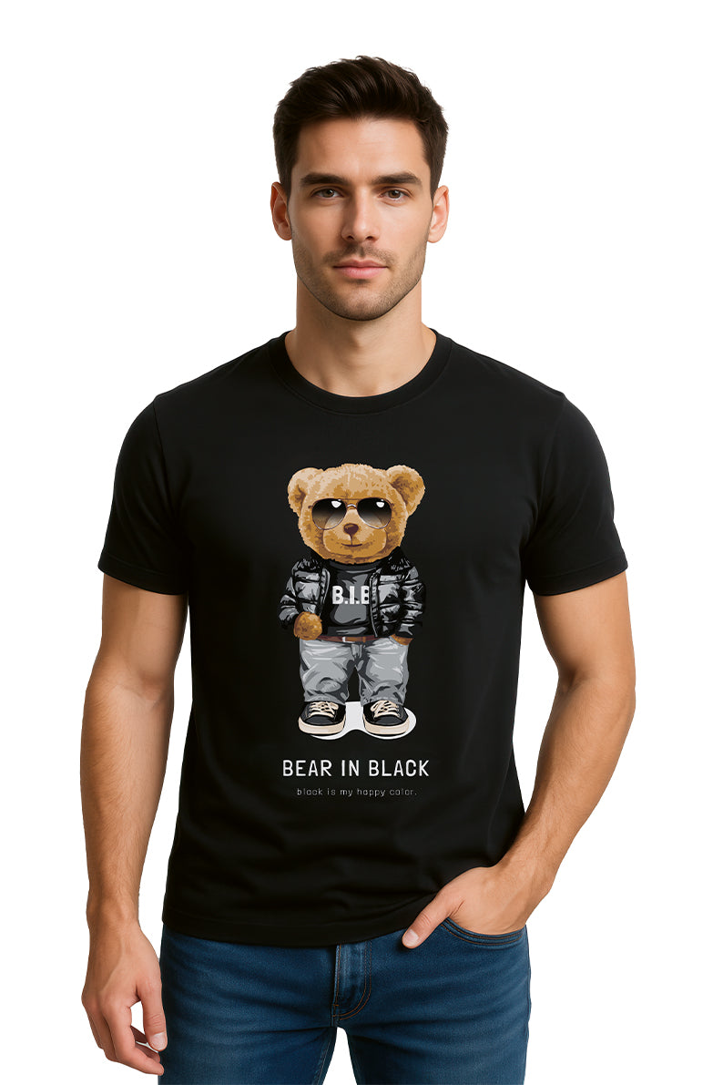 Playera Caballero MC / BEAR IN BLACK NEGRO (9028303061215)