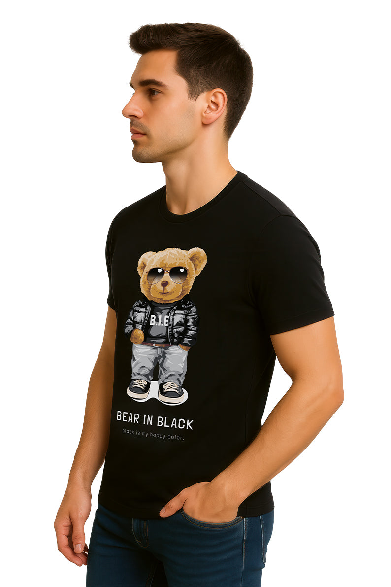 Playera Caballero MC / BEAR IN BLACK NEGRO (9028303061215)