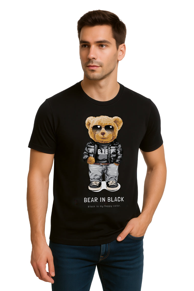 Playera Caballero MC / BEAR IN BLACK NEGRO (9028303061215)