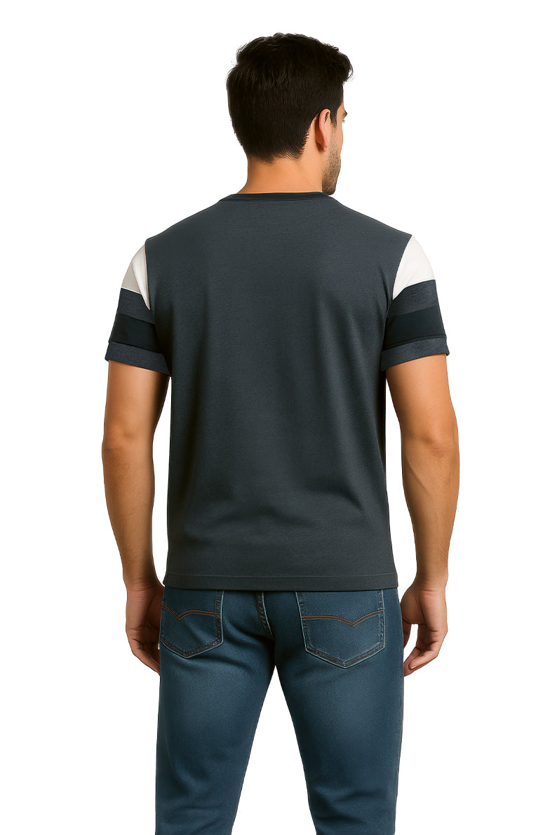 Playera Caballero MC / BLOQUES MANGA NEGRO/JASPE (9053626237151)