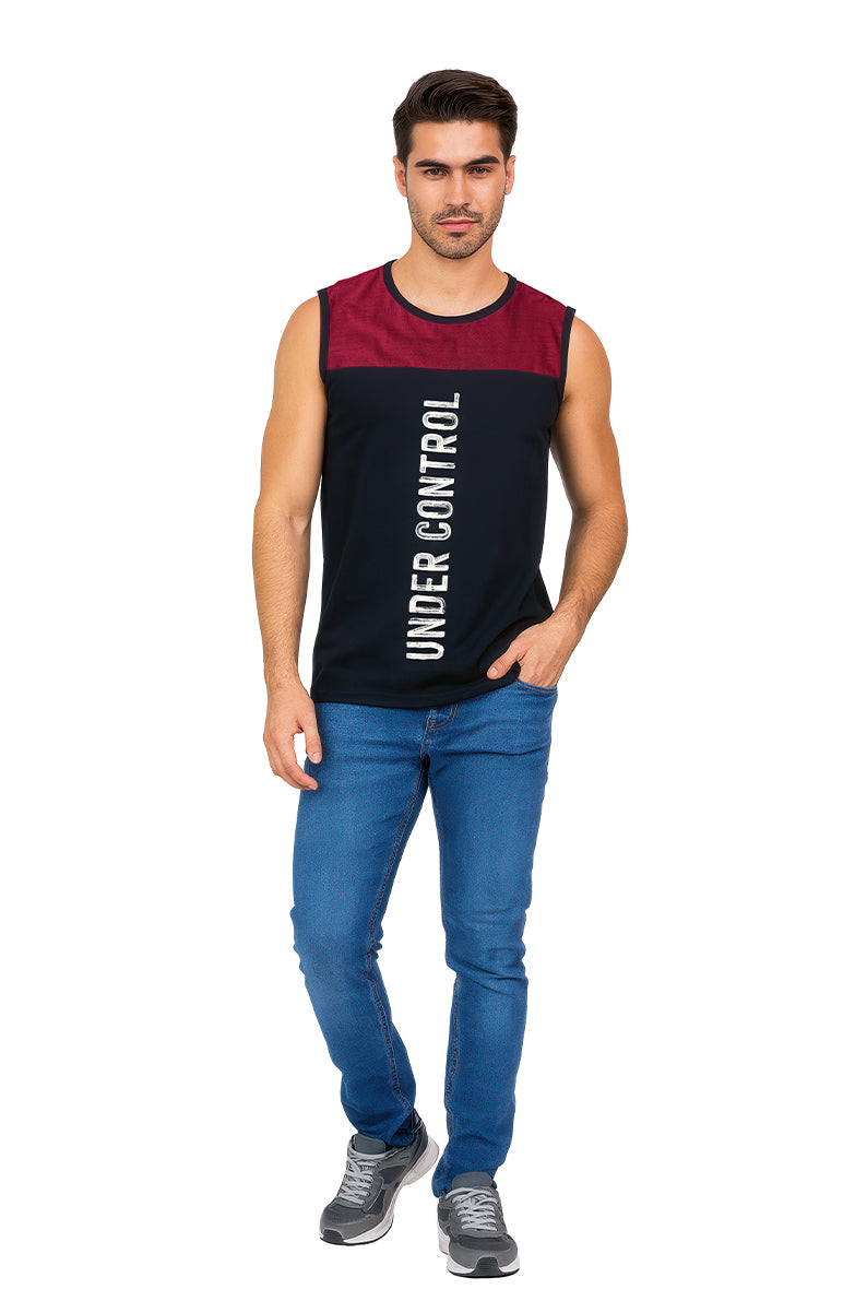 Tank Top Caballero / UNDER CONTROL NEGRO/VINO (9090027290847)