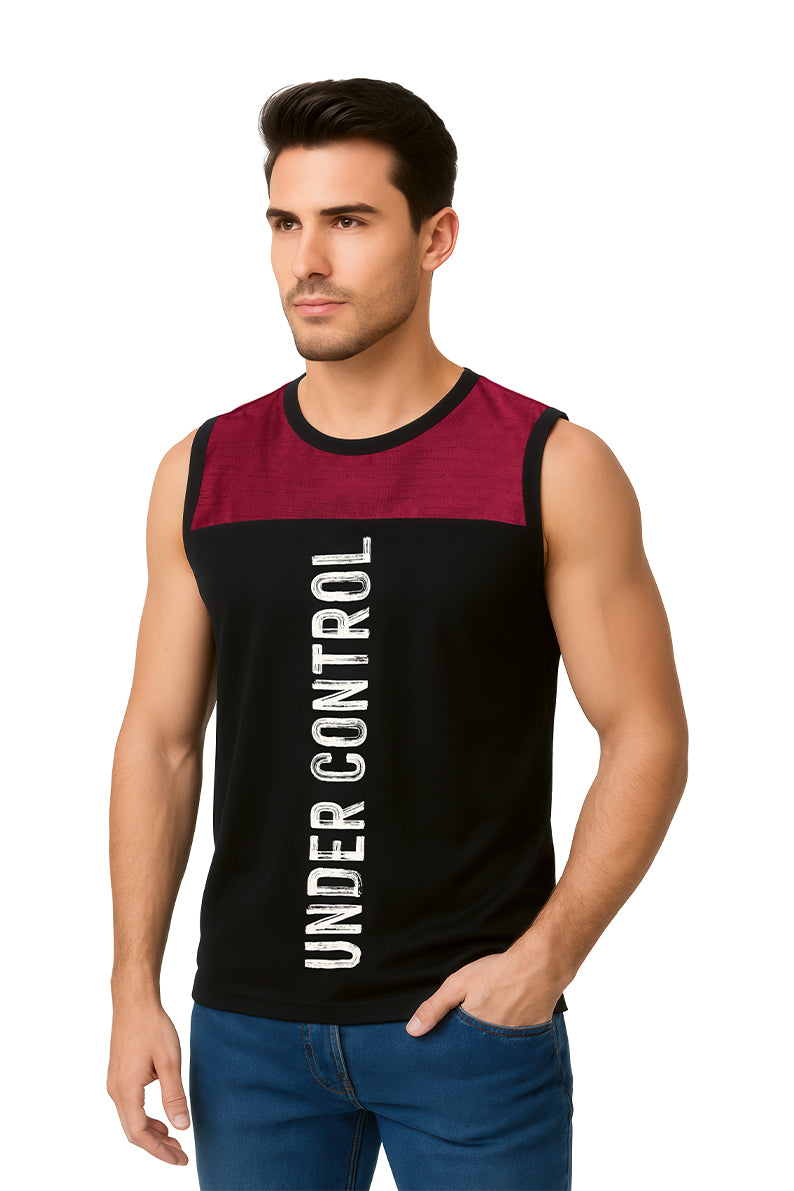 Tank Top Caballero / UNDER CONTROL NEGRO/VINO (9090027290847)