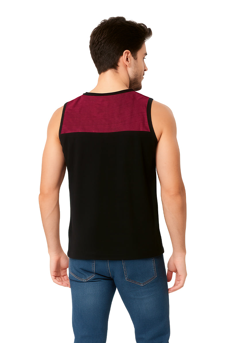Tank Top Caballero / UNDER CONTROL NEGRO/VINO (9090027290847)