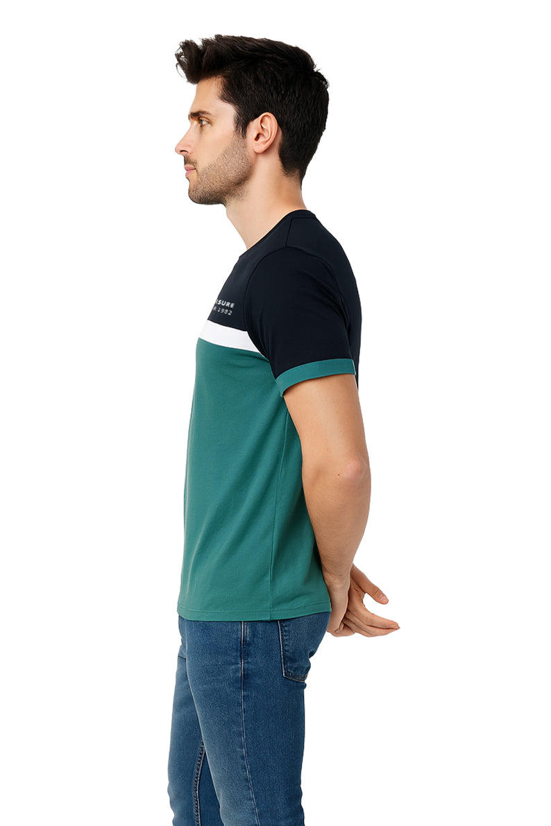 Playera Caballero MC / ATHLEISURE VERDE/NEGRO