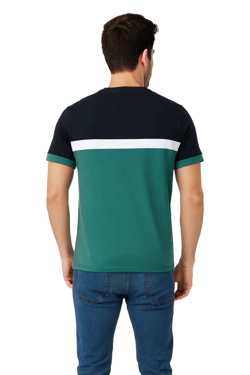 Playera Caballero MC / ATHLEISURE VERDE/NEGRO
