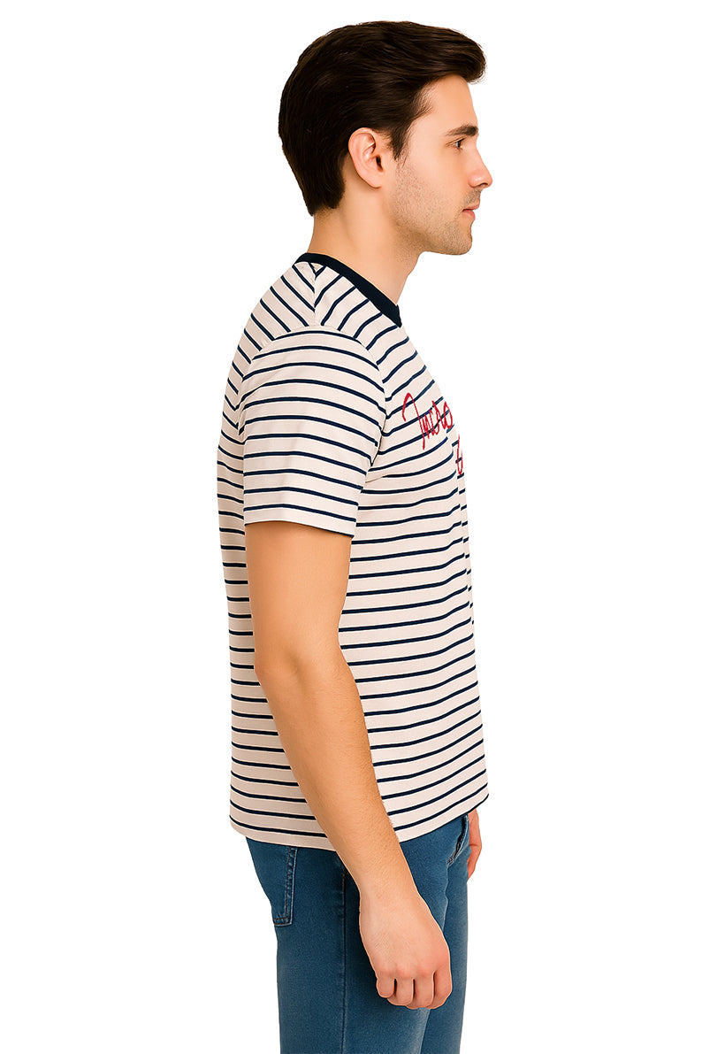 Playera Caballero MC / INCREIBLE RAYAS/MARINO