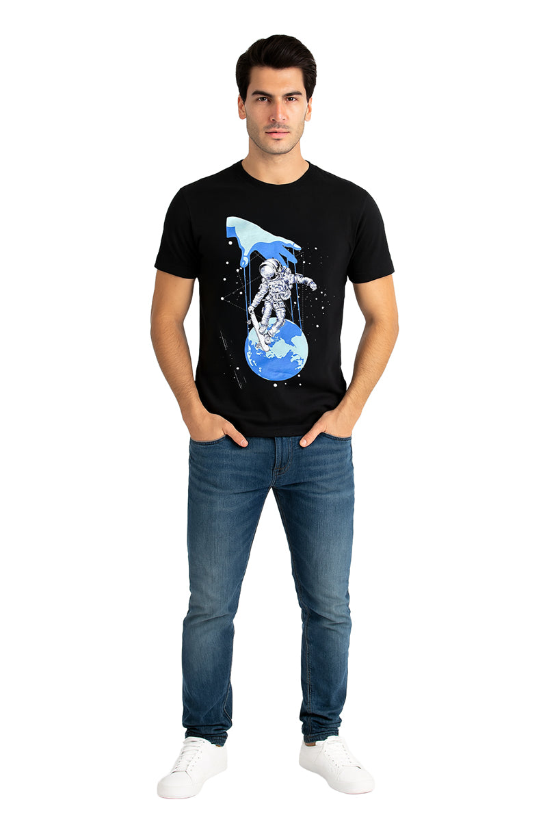 Playera Caballero MC / MANO ASTRO  NEGRO